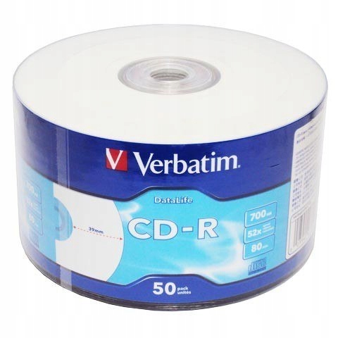 CD-R VERBATIM 700 MB 52x Cake Box 50 szt.