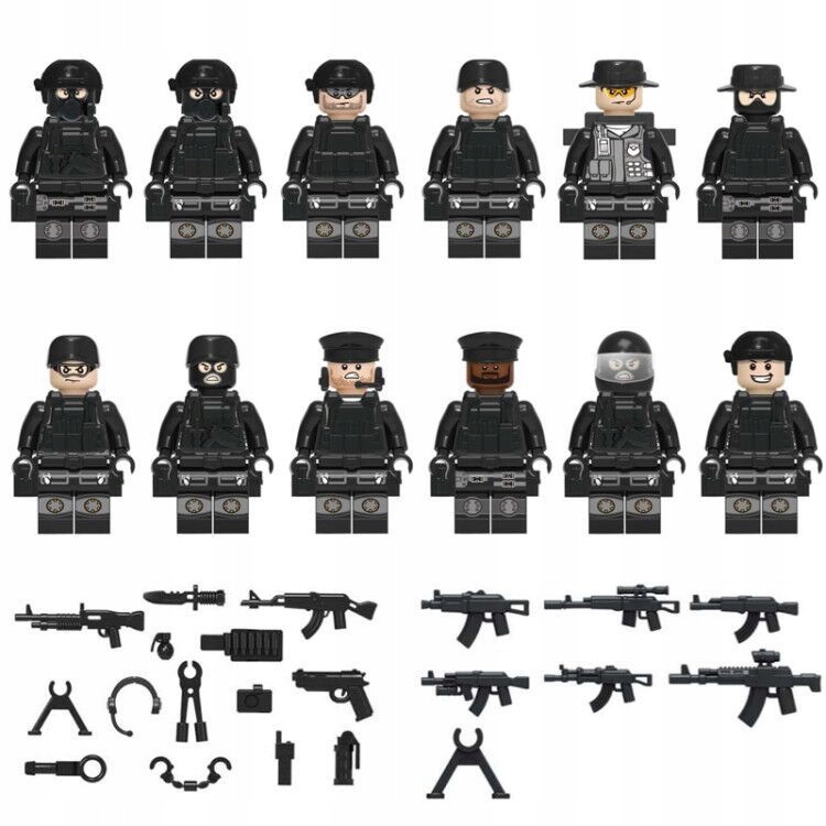 12 FIGUREK SWAT ANTYTERRORYŚCI + KARTA LEGO z PL