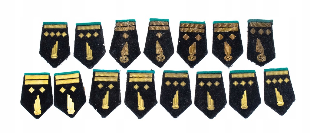 ZESTAW STARYCH PATEK KOLEJOWYCH PKP PRL - RÓŻNE STOPNIE