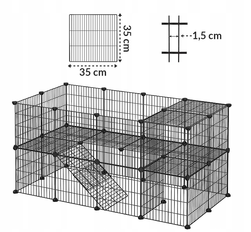 Kojec Klatka Zagroda Metalowa dla Królików Małych Zwierząt Wybieg Składany
