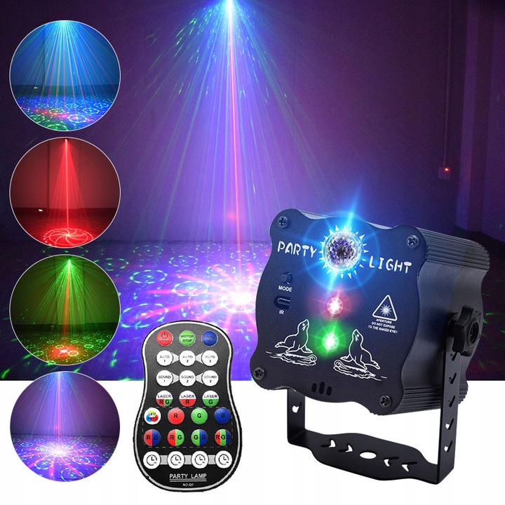 PROJEKTOR DYSKOTEKOWY KULA DISCO LASER LED 8W RGB