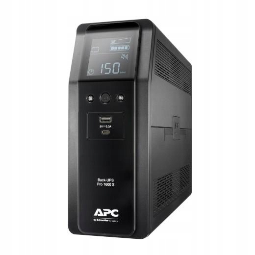 BR1600SI UPS Back ProBR1600VA/960W 6xC13, AVR,LCD, Ładowarka USB A/C Czysta