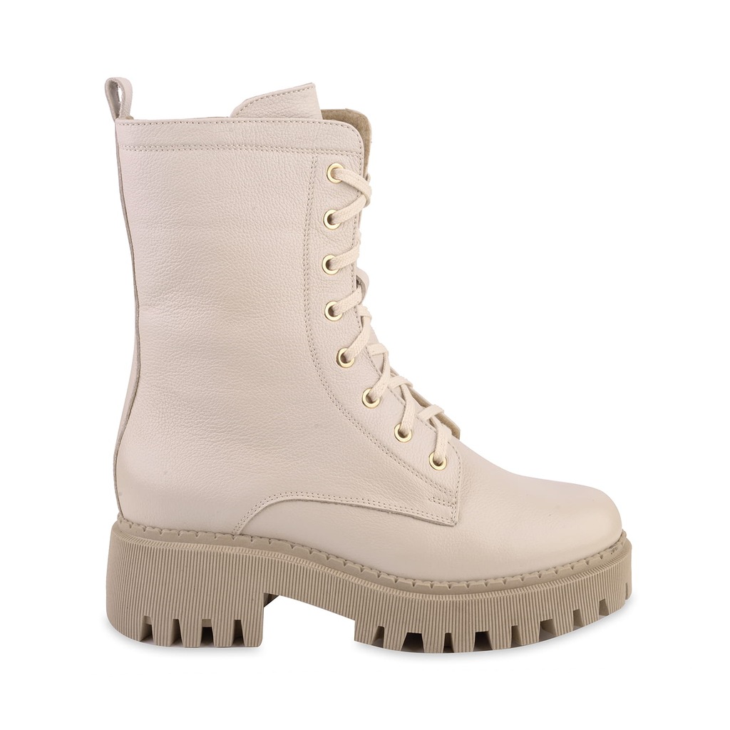 Trapery damskie beżowe ocieplane marki BUT BAL, model 401 BEŻ, skóra