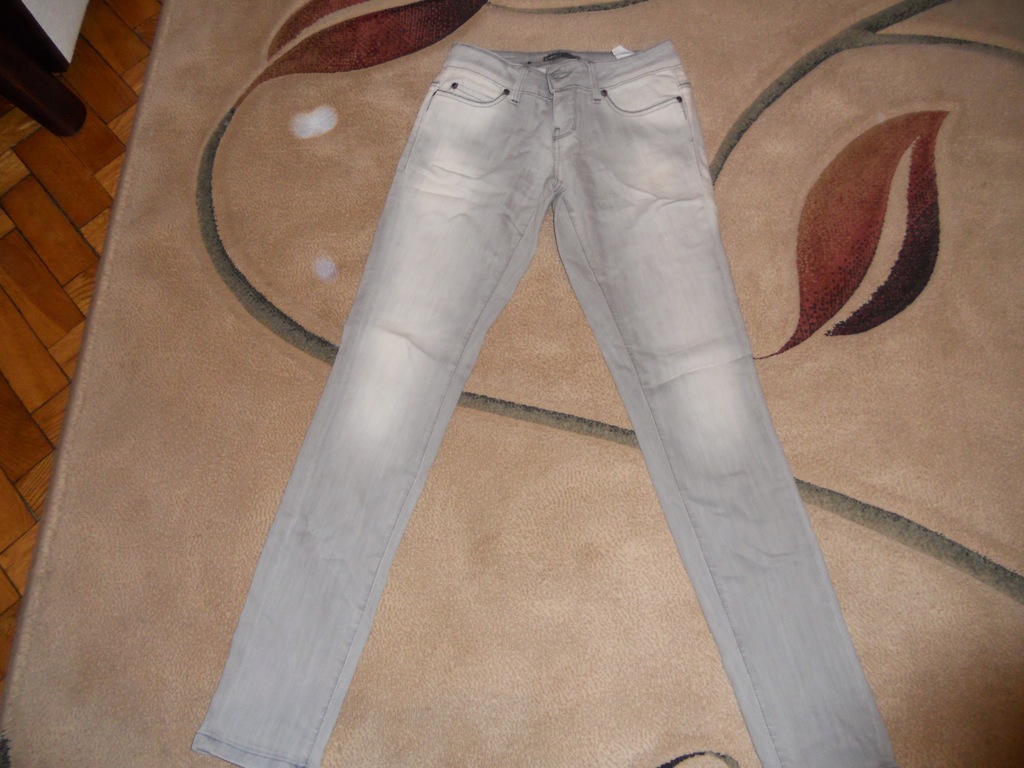 Spodnie jeans Only27/32 wysoki stan szary marmurek