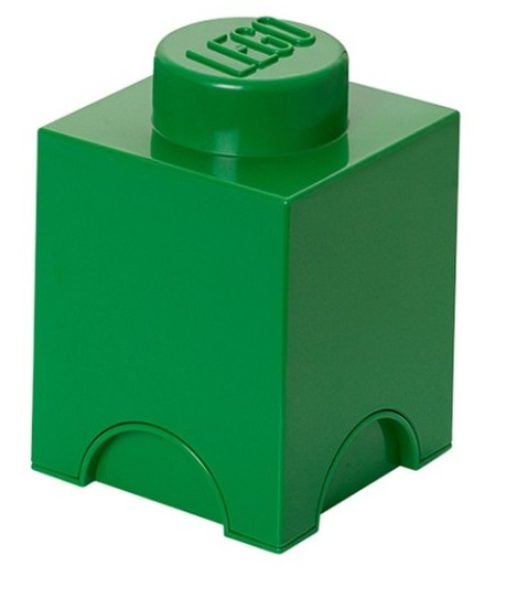 LEGO POJEMNIK PUDEŁKO KLOCEK 1 ZIELONY