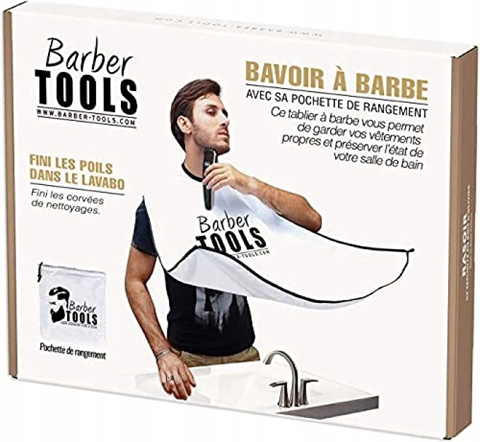 Fartuch fryzjerski BARBER TOOLS biały