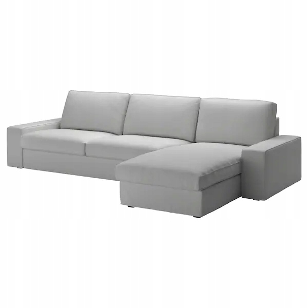IKEA KIVIK Sofa 4-osobowa z szezlongiem jasnoszary