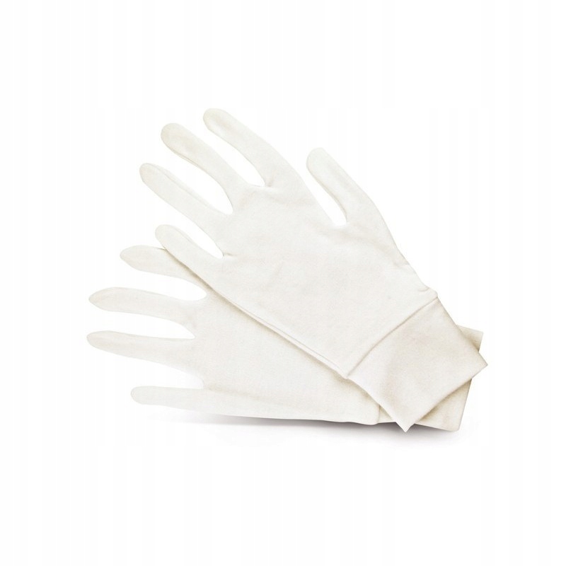 Bawełniane rękawiczki kosmetyczne ze ściągaczem x2
