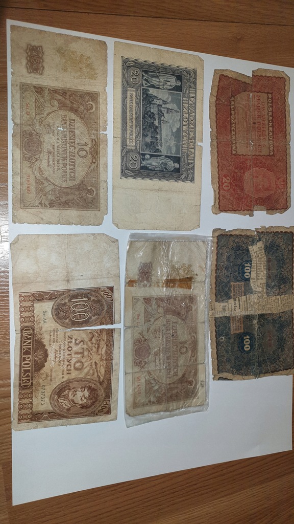 Lot starych banknotów A 4