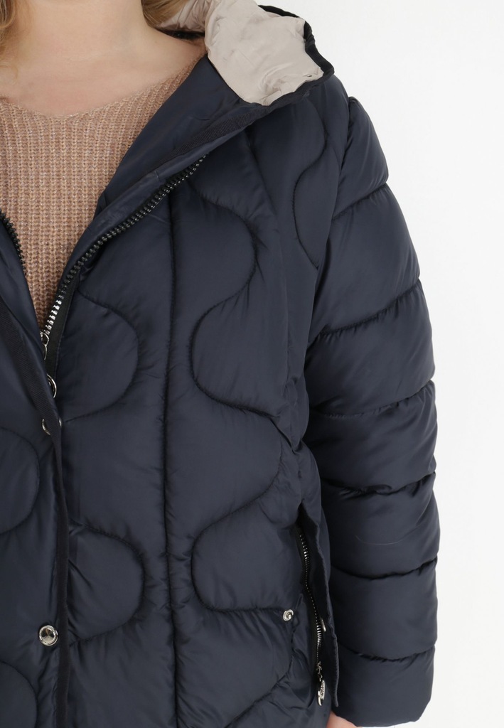 Born2Be Granatowa Kurtka damska 6XL Pikowane