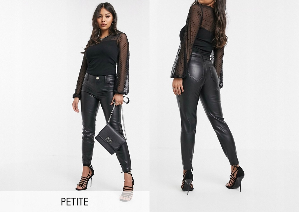 RIVER ISLAND PETITE SPODNIE Z IMITACJI SKÓRY XS