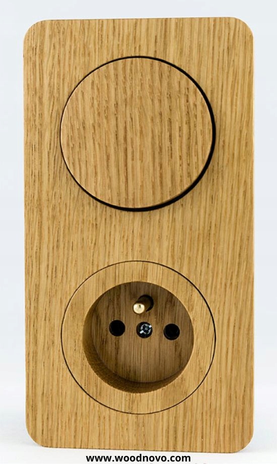 Ramka drewnia podwójna gniazdko włącznik drewniany