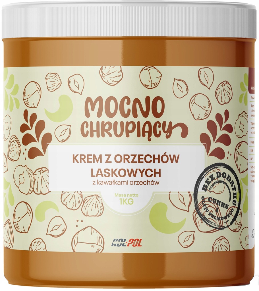 KREM Z ORZECHÓW LASKOWYCH 1kg Masło chrupiące 100%