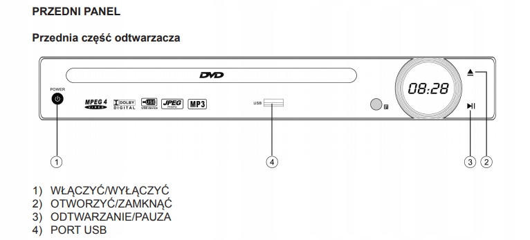 ODTWARZACZ DVD HYUNDAI DV2X 227 DU USB DivX VCD