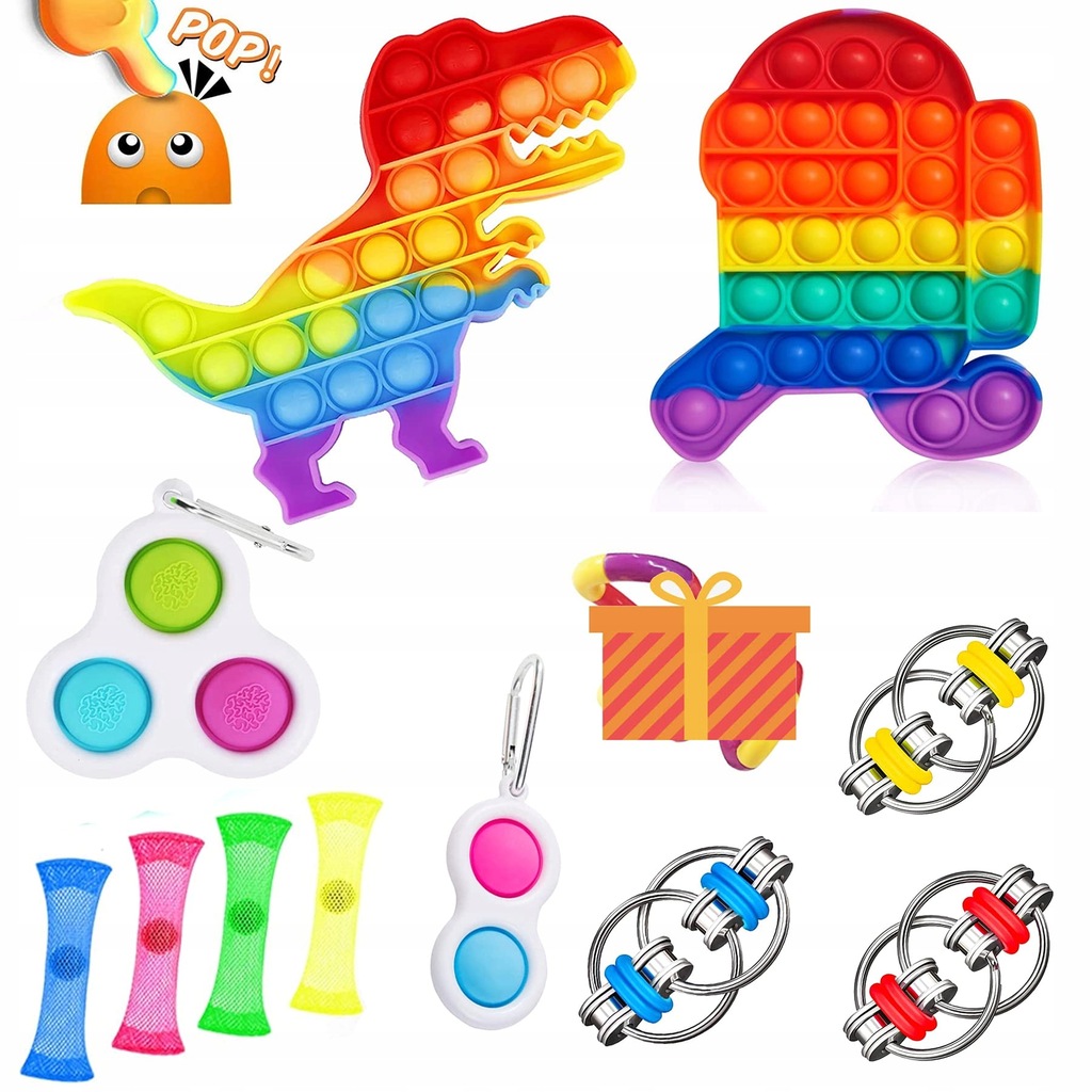 Fidget Toy Pop It Push Bubble Zestaw Zabawek Stres