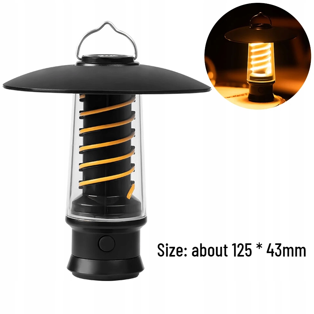 Retro Camping Lamp Waterproof Camping Light Lightweight Rechargeable