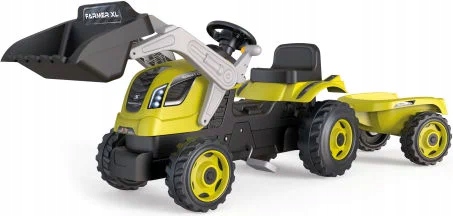 TRAKTOR NA PEDAŁY FARMER MAX Z PRZYCZEPKĄ I ŁYŻKĄ SMOBY
