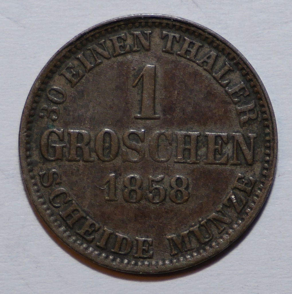 Hanower 1 grosz 1858 Jerzy V