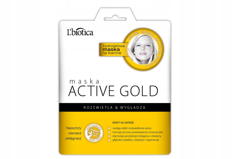 L' Biotica Maska hydrożelowa Active Gold TKANINA