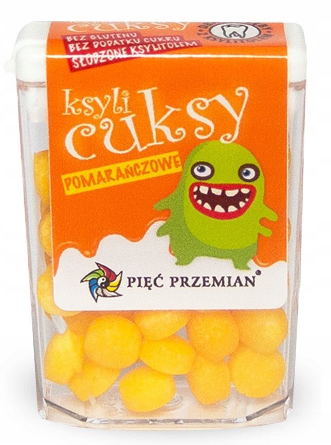 CUKIERKI Z KSYLITOLU KSYLICUKSY O SMAKU POMARAŃCZO