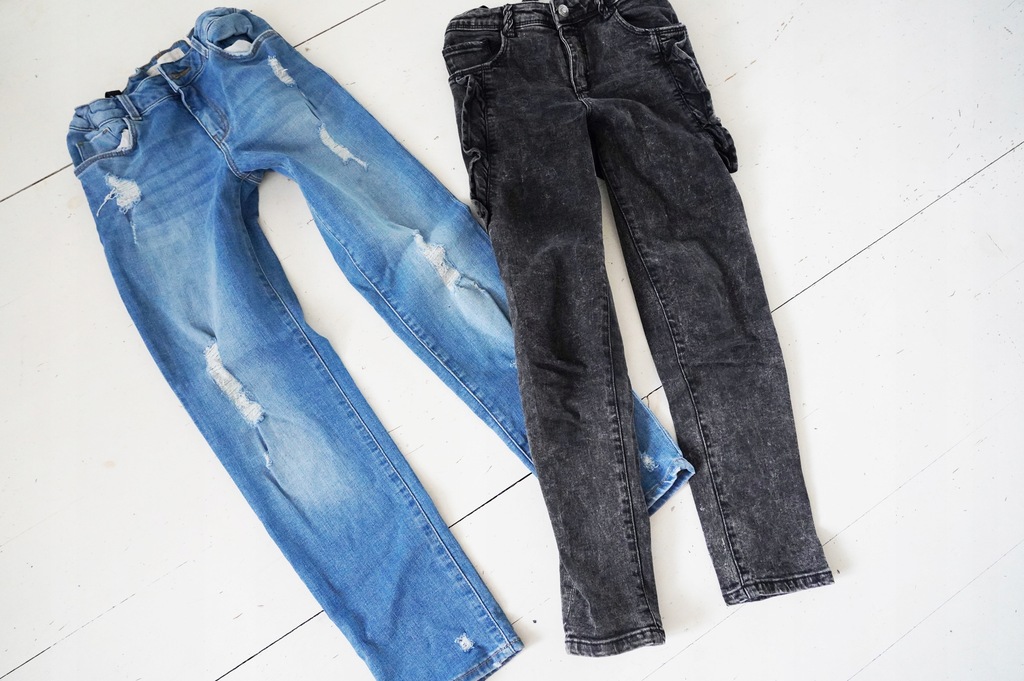 ZARA - spodnie jeans destroyed 140