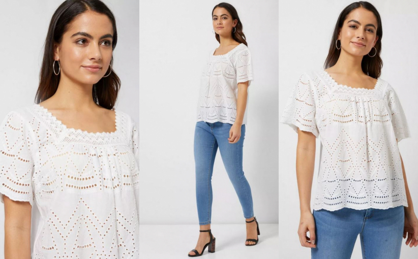 X14736S Z01 DOROTHY PERKINS TOP KORONKA IVORY 42