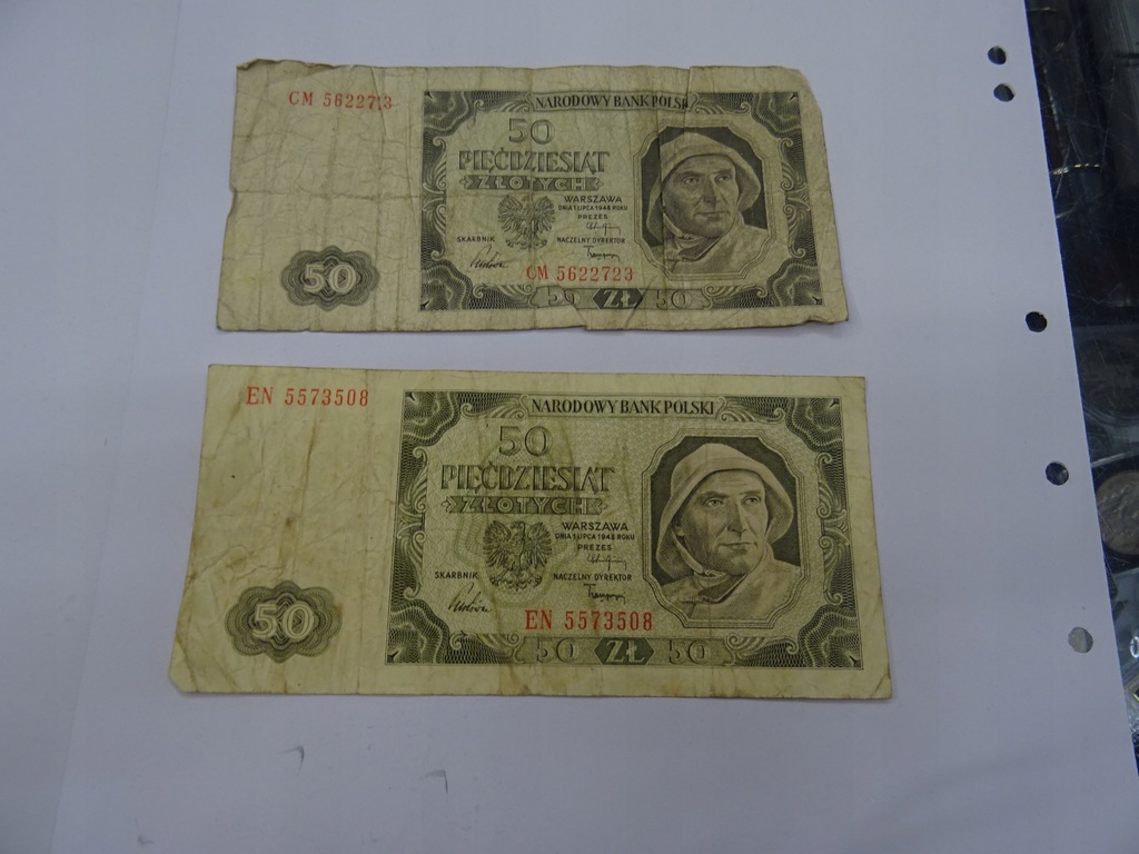 50 złotych Rybak 1948 rok - zestaw II sztuk
