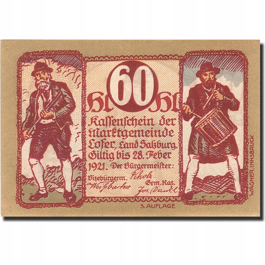 Banknot, Austria, Salzbourg, 50 Heller, personnage