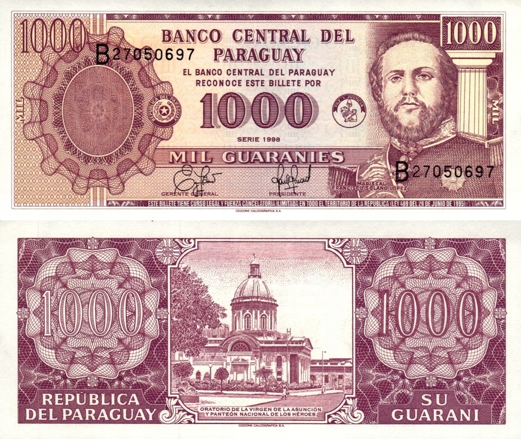 # PARAGWAJ - 1000 GUARANIES - 1998 - P-214a - UNC