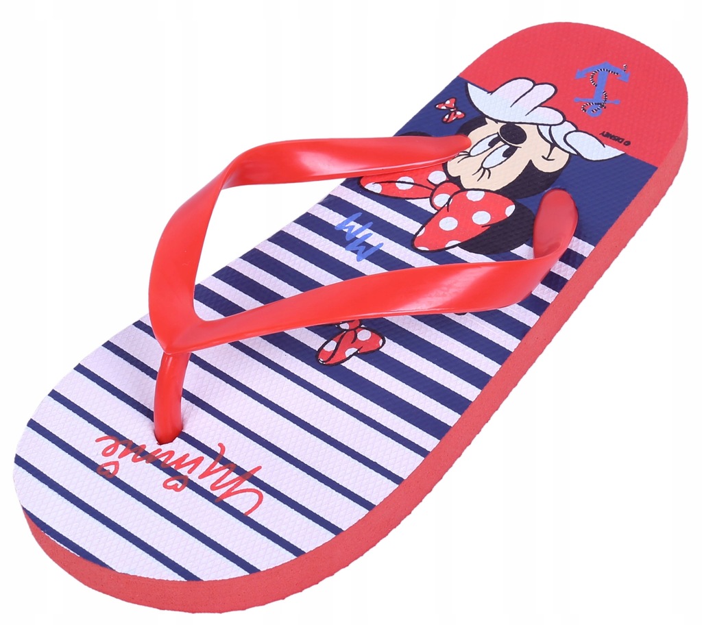 Czerwono-niebieskie japonki Minnie Disney 32-33 EU