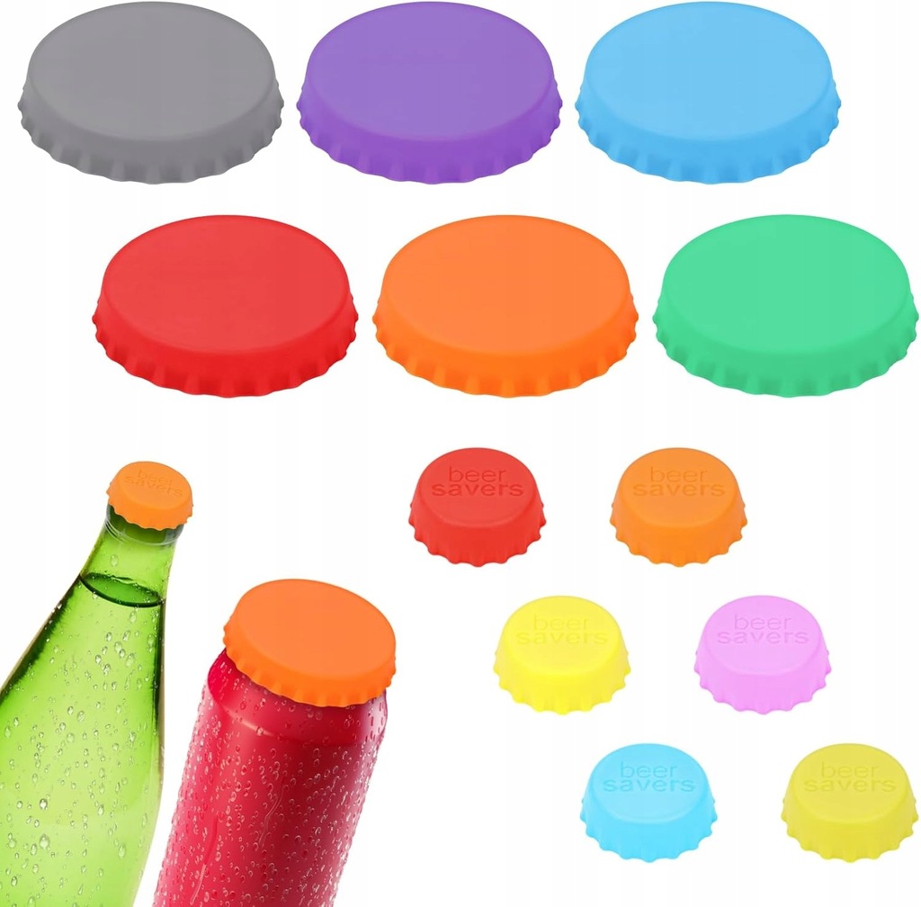 Silikonowe Zatyczki Korki Nakładki do Butelek Szklanych Uniwersalne 6 Sztuk