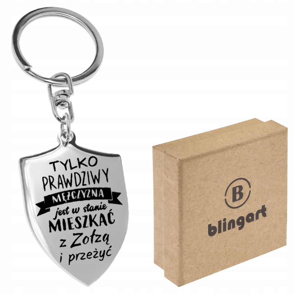 Brelok do kluczy Z GRAWEREM tarcza herb PREZENT