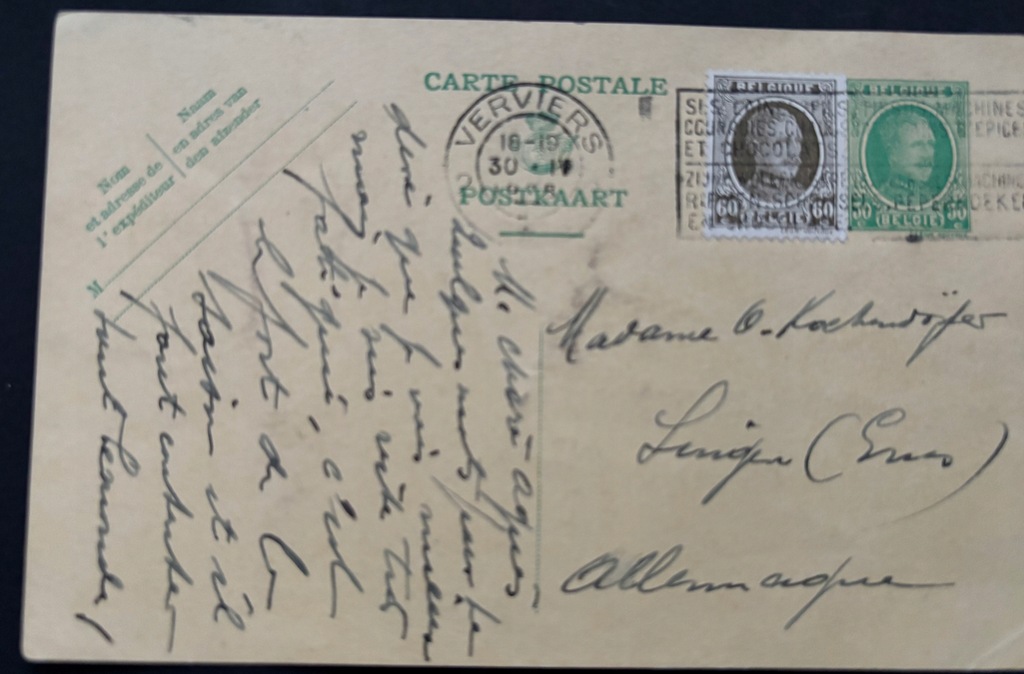 BELGIA, 1930 ROK - KARTKA POCZTOWA