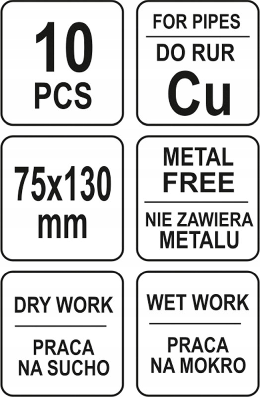 WŁÓKNINA DO CZYSZCZENIA RUR MIEDZIANYCH(KPL 10.SZT)