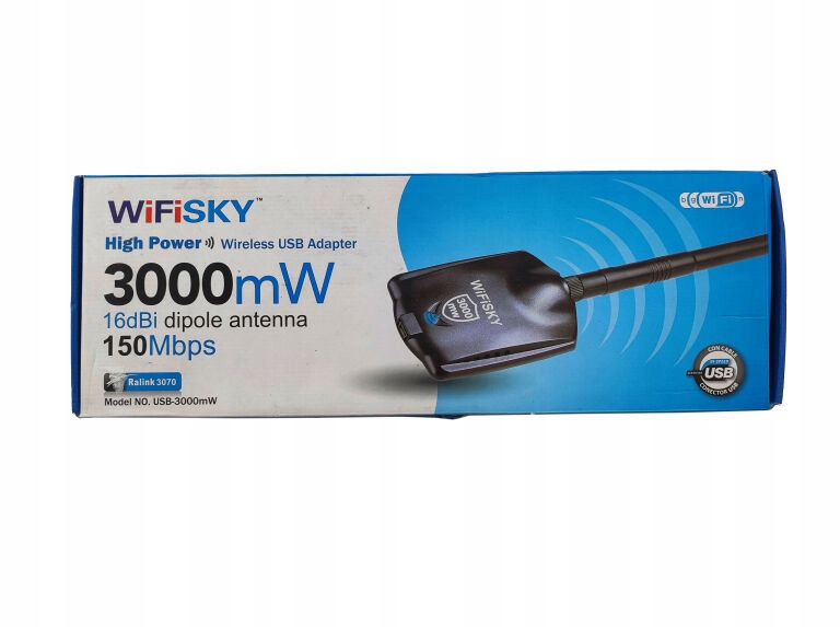 KARTA USB WIFI SKY 3000MW + ANTENA 16DBI