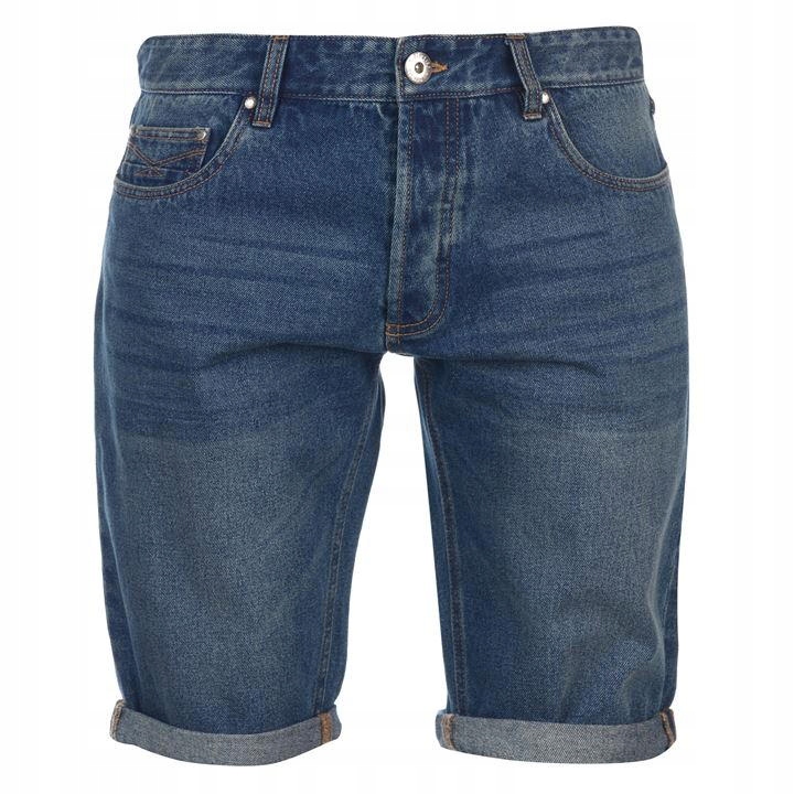 Firetrap Turn Up spodenki męskie jeans Blue -XL