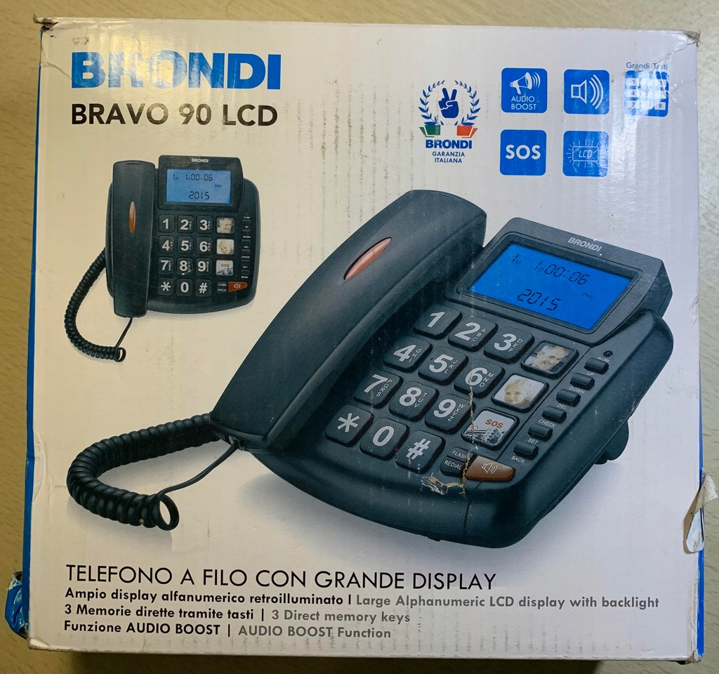 Купить Стационарный телефон Brondi Bravo 90LCD для пожилых людей: отзывы, фото, характеристики в интерне-магазине Aredi.ru