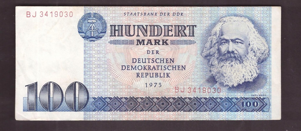 Niemcy NRD - banknot - 100 Marek 1975 rok