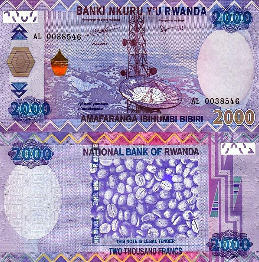 # RWANDA - 2000 FRANKÓW - 2014 - P-40 - UNC