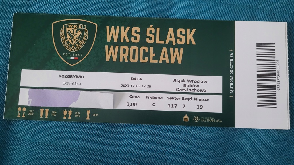 bilet Śląsk Wrocław - Raków Częstochowa