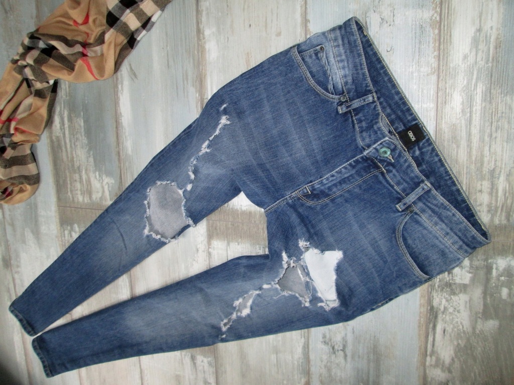 ASOS___spodnie skinny jeans dziury____38/M