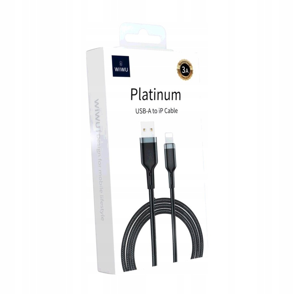 - Kabel USB serii Platinum USB A do Lightning 3A 1,2m -