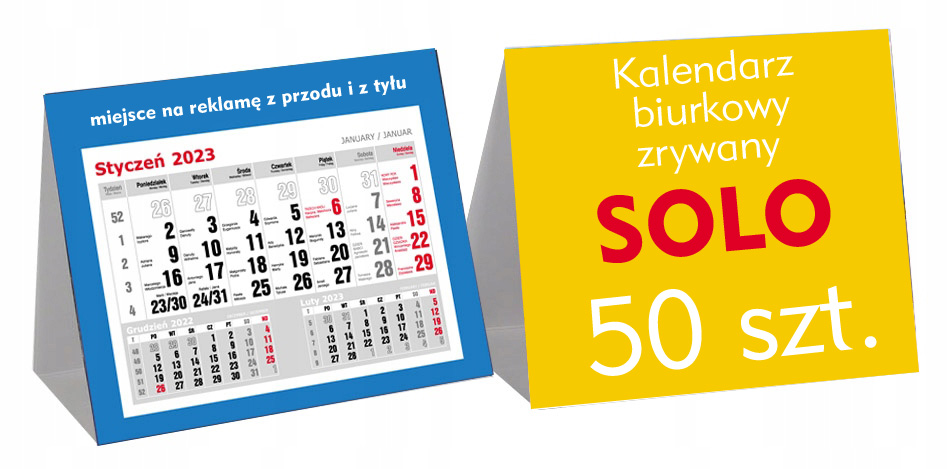 KALENDARZ BIURKOWY FIRMOWY STOJĄCY PIRAMIDKA 50szt