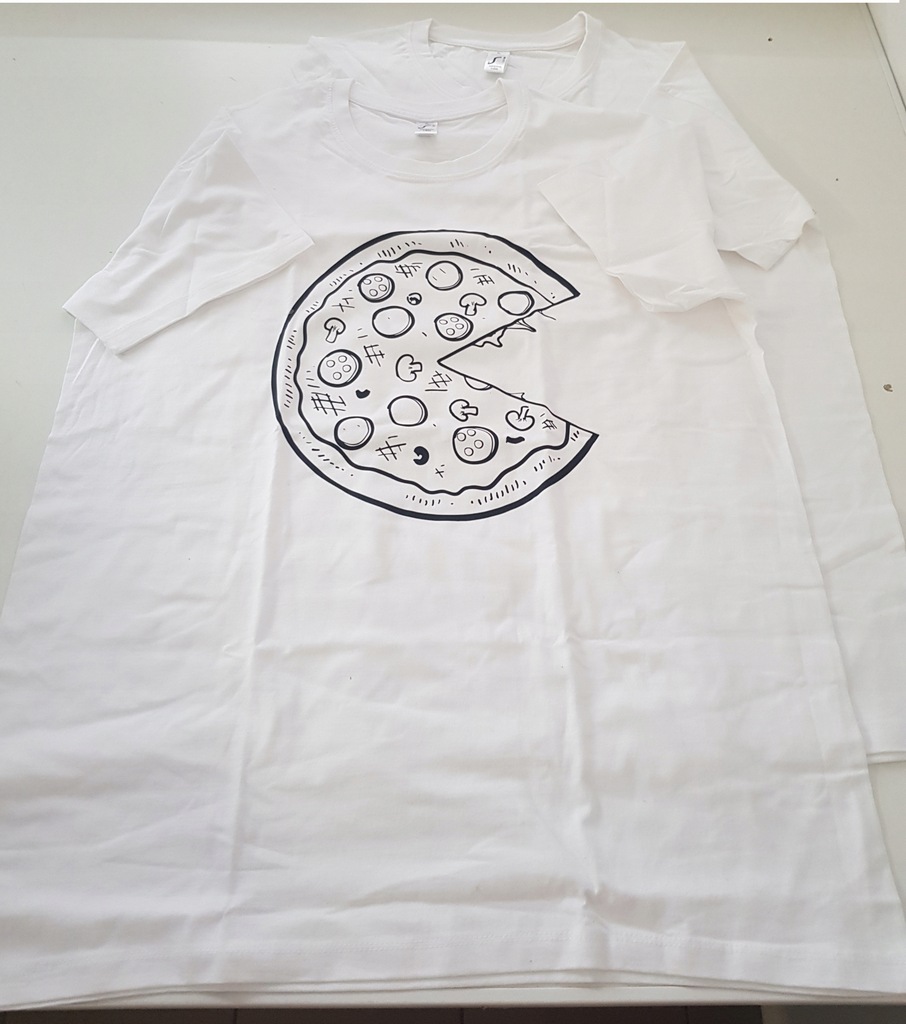 Koszulki z nadrukiem pizzy 2szt. XL
