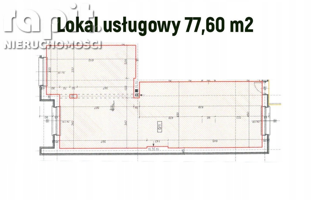 Komercyjne, Myślenice, Myślenice (gm.), 78 m²