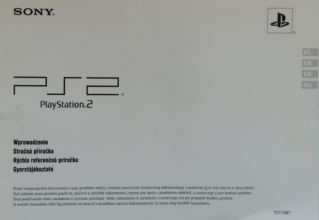 Instrukcja obsługi do konsoli SONY PlayStation 2