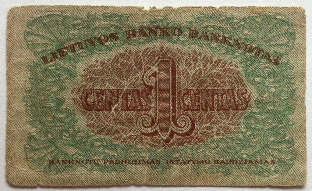 Litwa 1 Centas 1922 Kaunas st 5-
