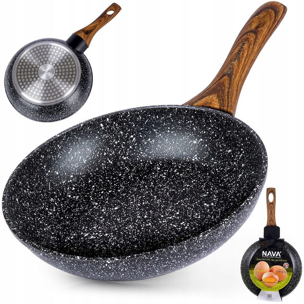 Patelnia GRANITOWA do smażenia duszenia nieprzywierająca NAVA NATURE 20 cm