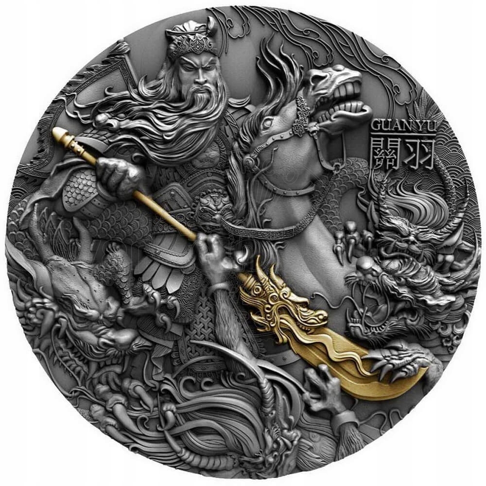 Niue Chinese Heroes Guan Yu srebrna moneta 2 oz