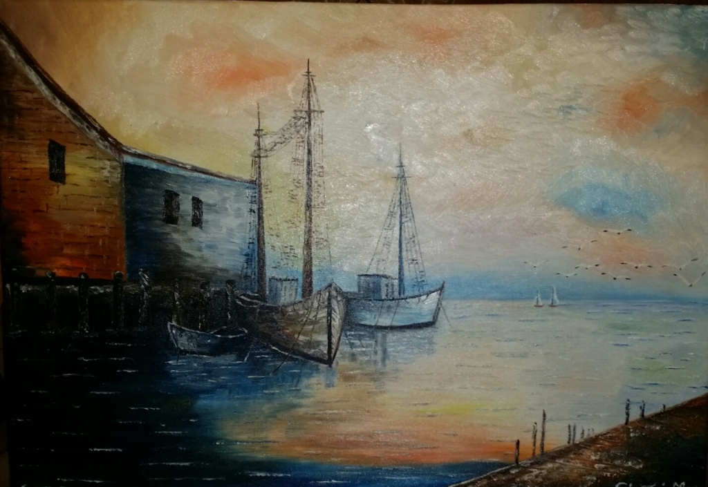 OBRAZ olejny MARYNISTYKA 50x70 bez oprawy